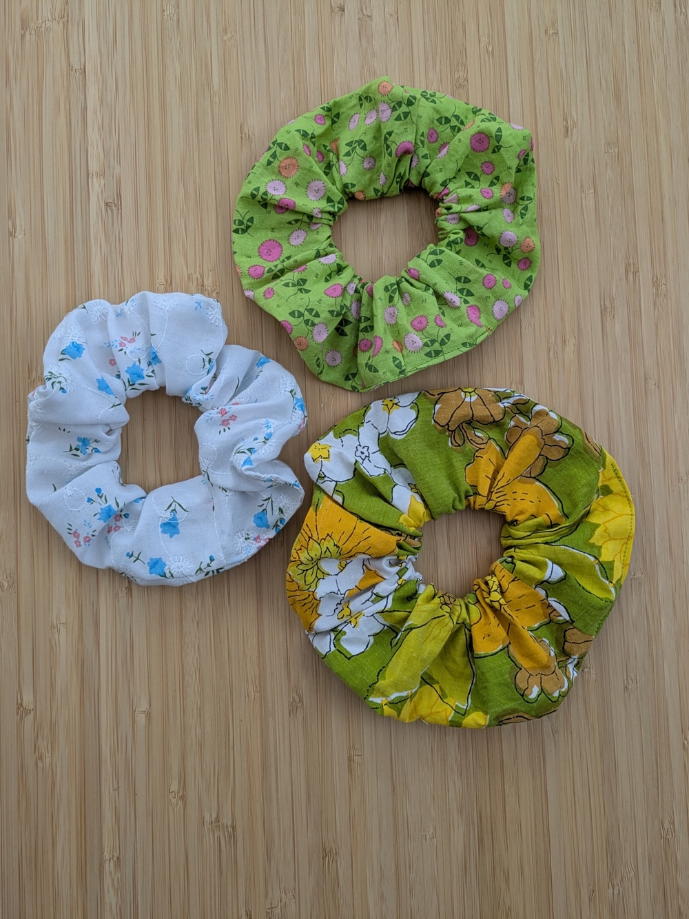 Handmade Scrunchie Set in Vintage Florals